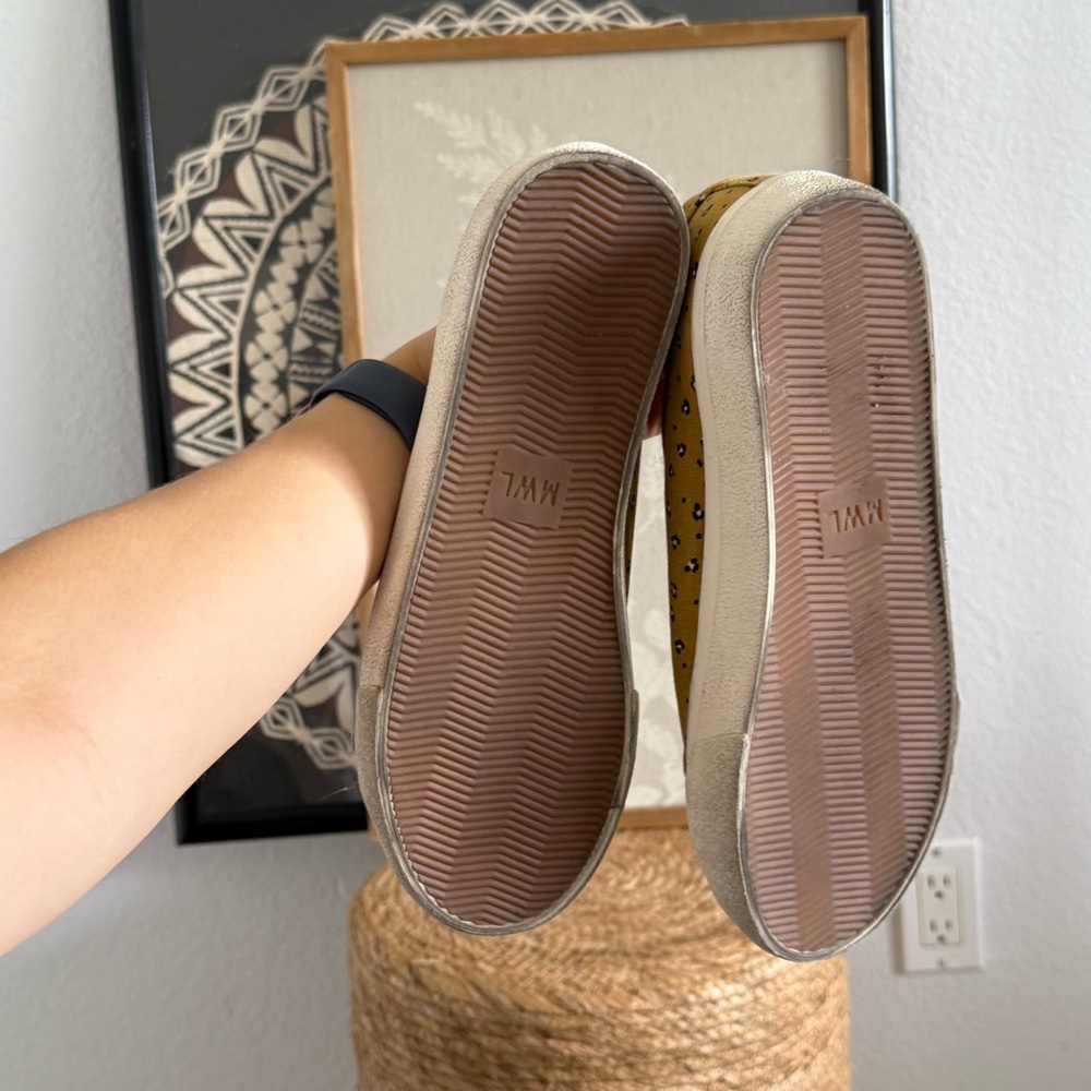Madewell Golden Yellow Leopard Print Lace Up Sneakers - Size 8 Women’s - Picture 4 of 7